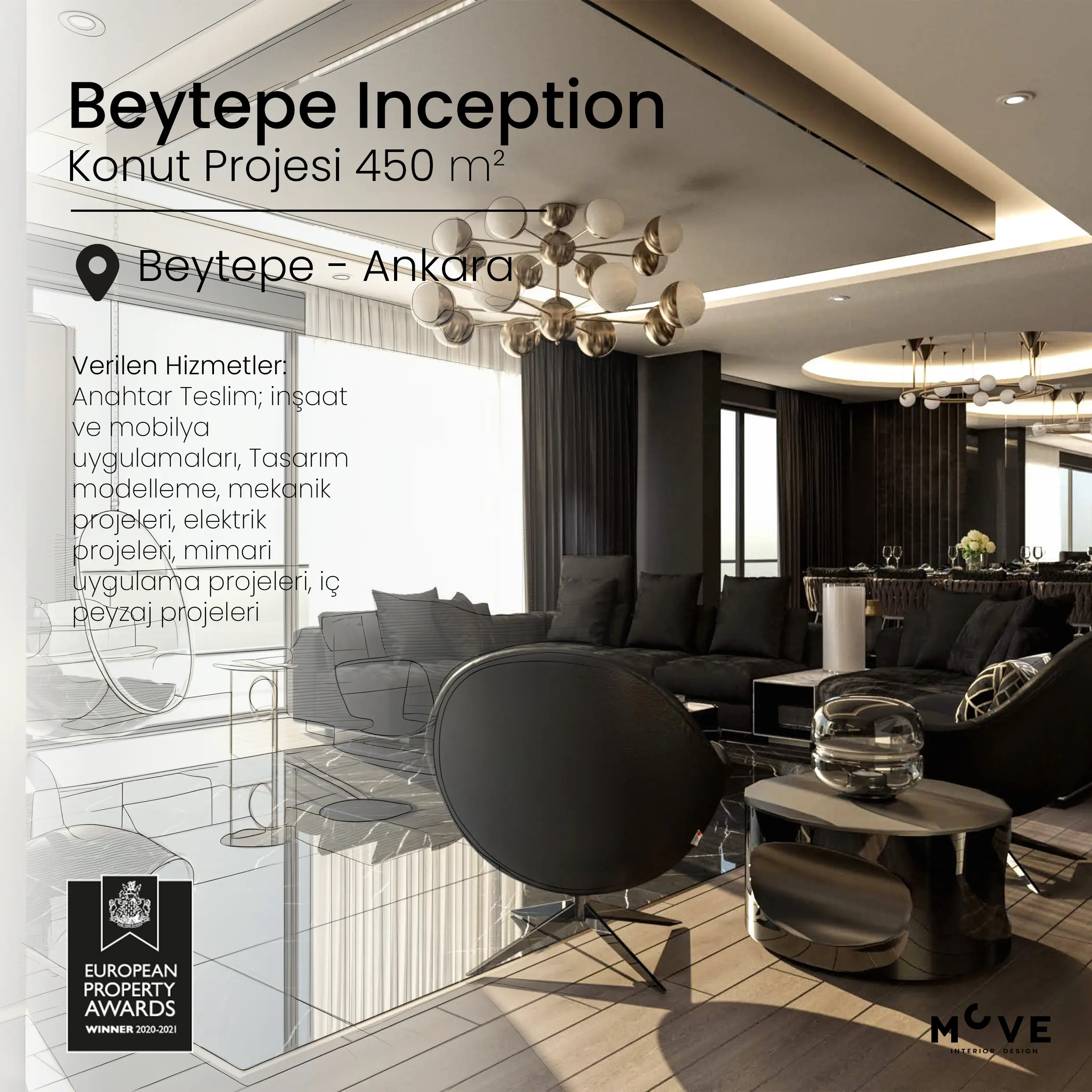Beytepe Inception - Anahtar Teslim Konut İç Tasarım Projesi