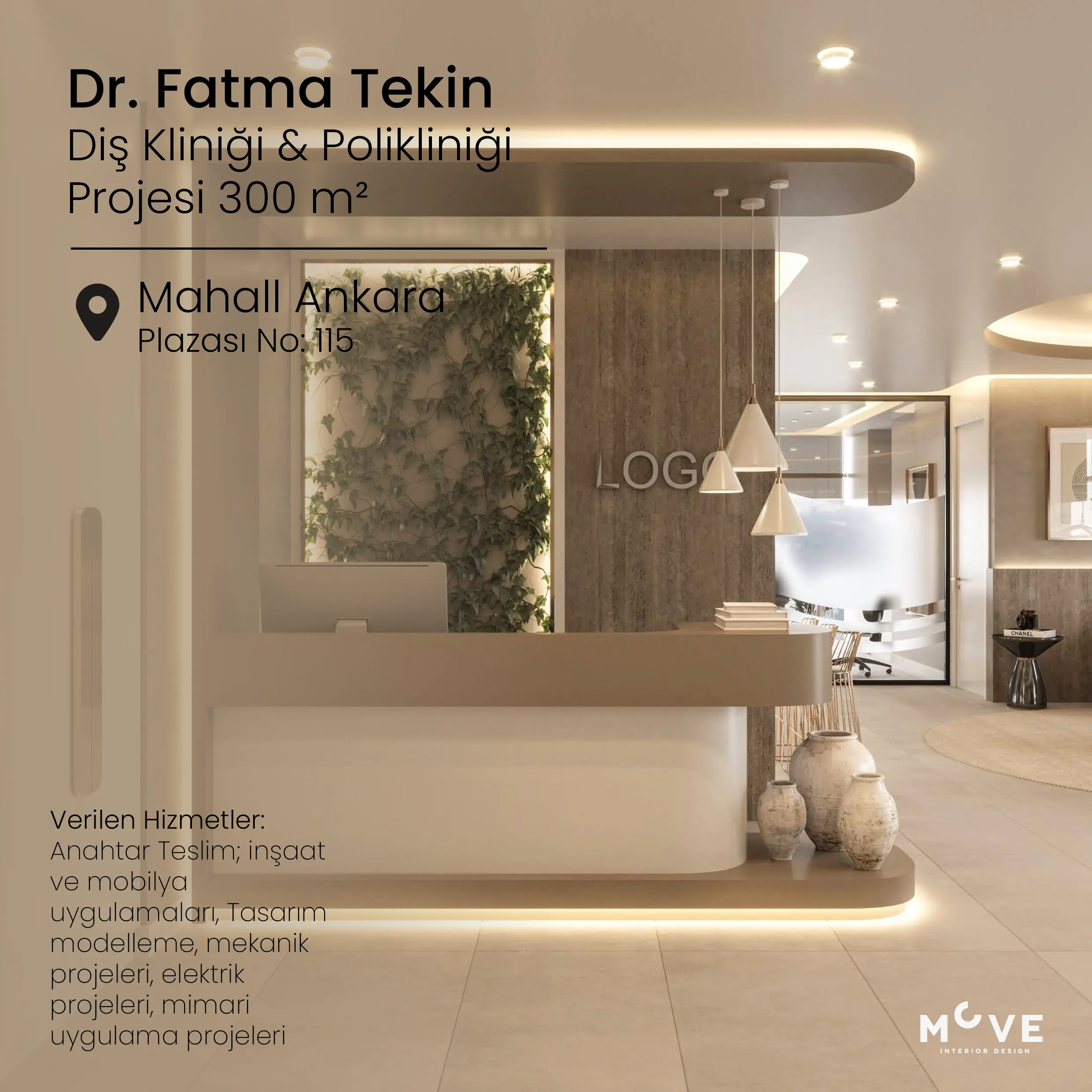 Dr. Fatma Tekin | Mahall Ankara - Anahtar Teslim Klinik İç Tasarım Projesi