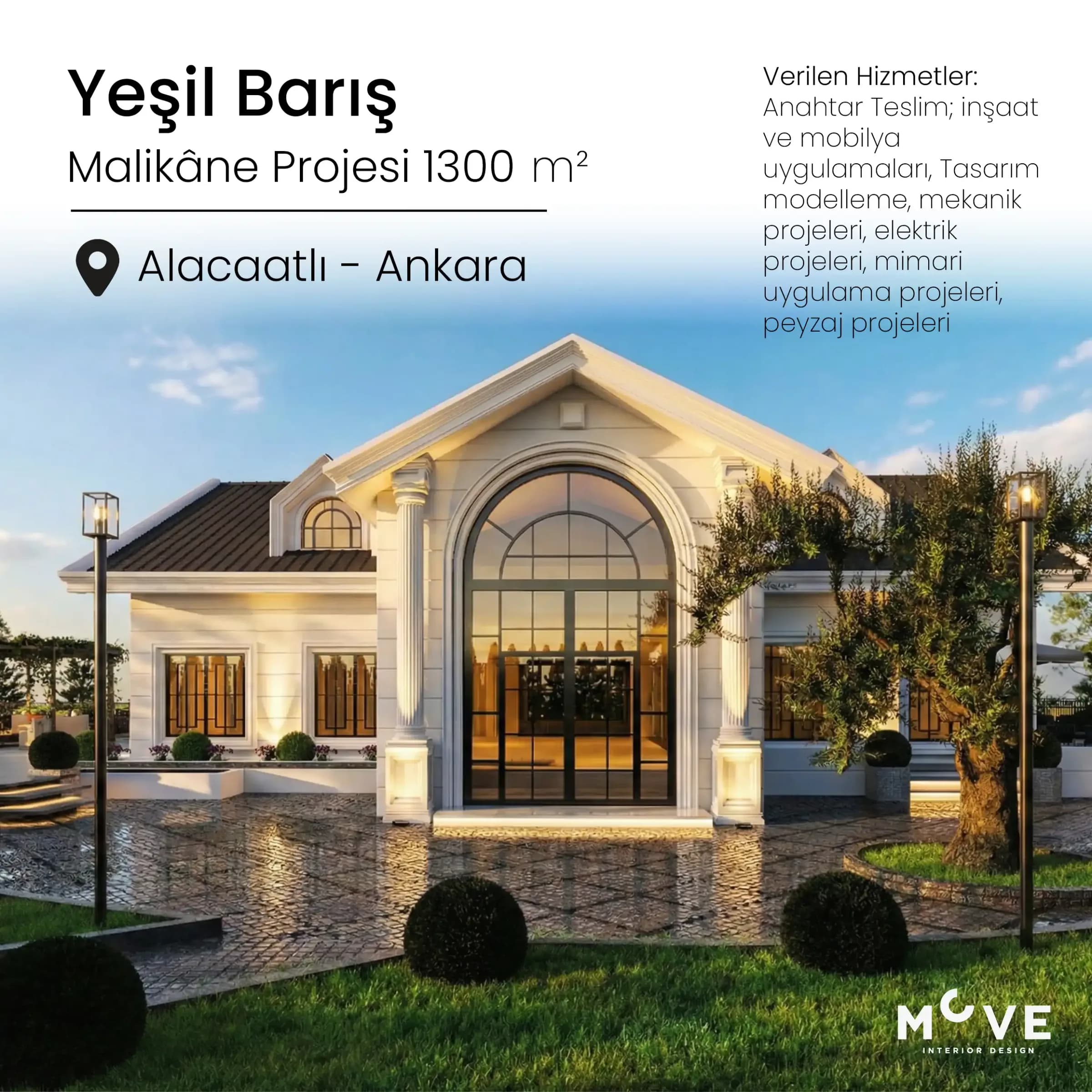 Yeşil Barış Konakları - Anahtar Teslim Malikane İç ve Dış Tasarım Projesi