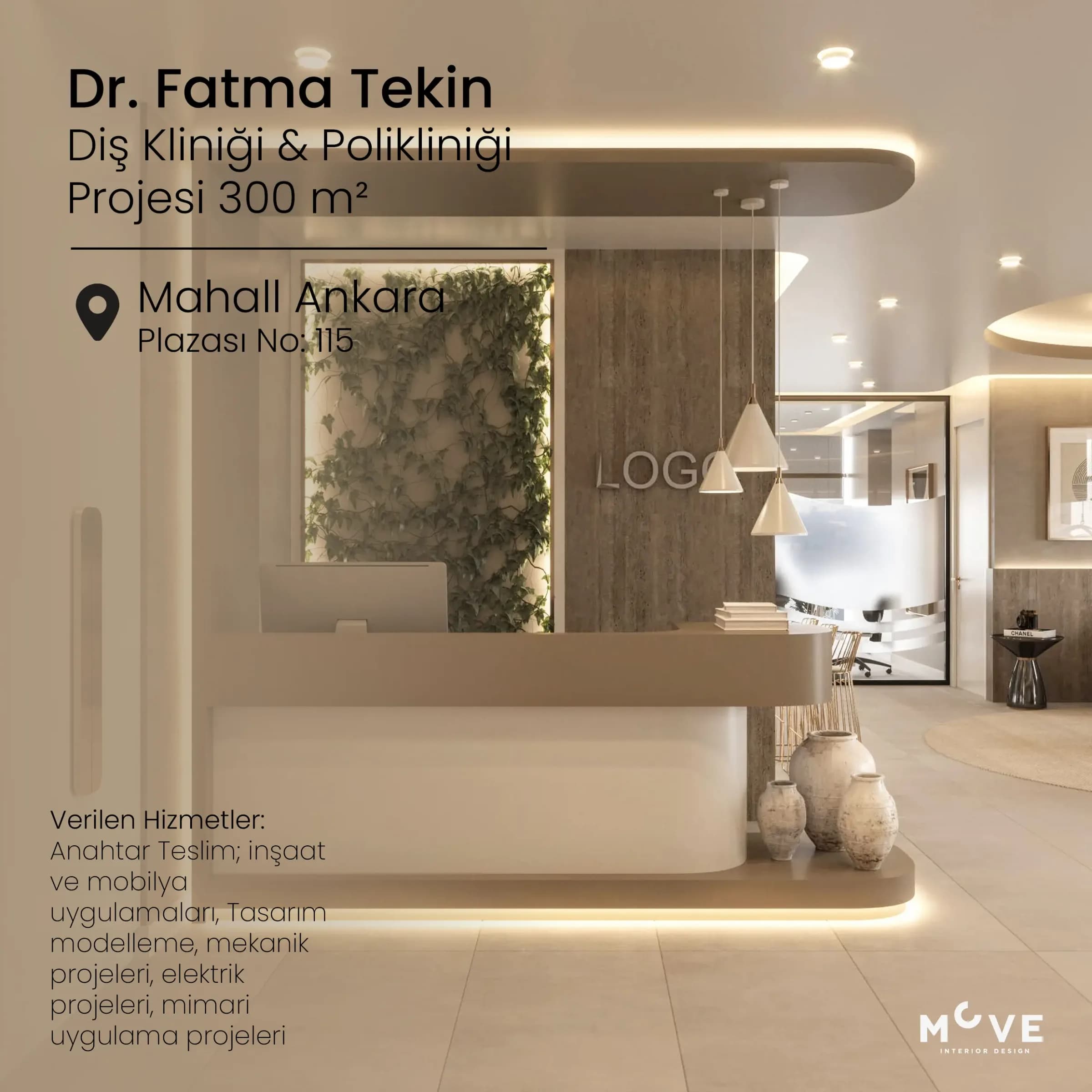 Dr. Fatma Tekin | Mahall Ankara - Anahtar Teslim Diş Kliniği İç Tasarım Projesi