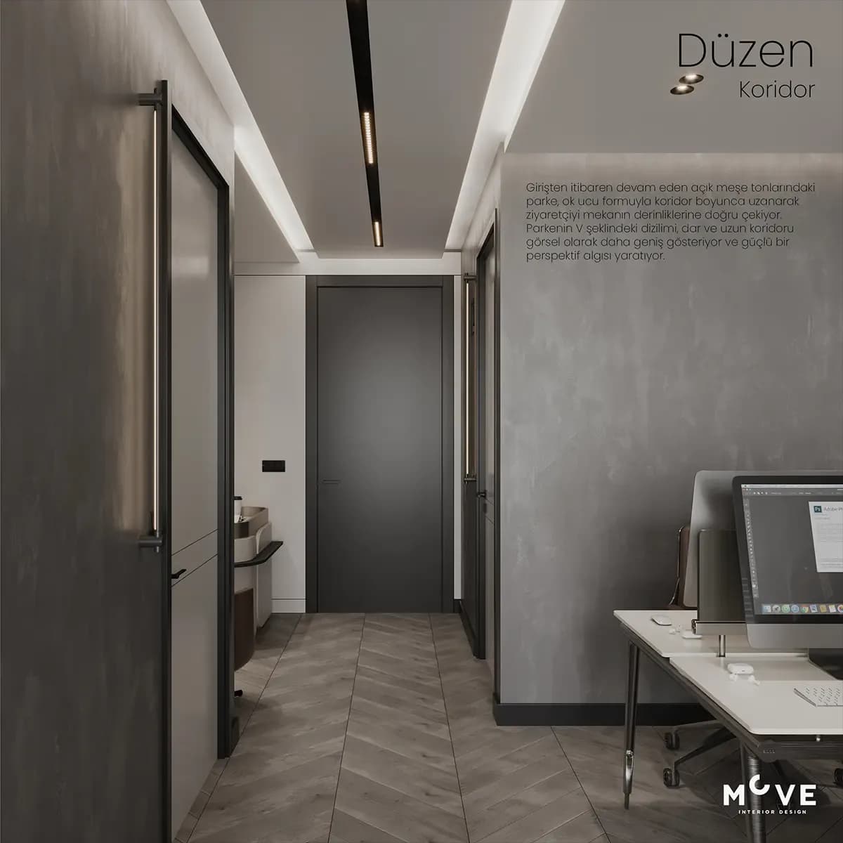 Ankara Çankaya Cubes Plaza Emre Bey ofis modern lüks koridor iç tasarımı